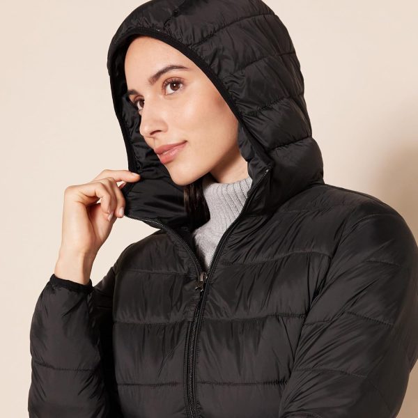 Women's Lightweight Water-Resistant Hooded Puffer Coat (Available in Plus Size) - Image 4