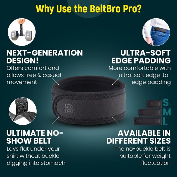Pro for Men and Women Elastic No Buckle Invisible Belt Patented Metal Free TSA Soft Adjustable Side Tactical Belt - Image 3