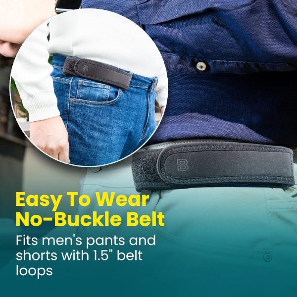 Pro for Men and Women Elastic No Buckle Invisible Belt Patented Metal Free TSA Soft Adjustable Side Tactical Belt - Image 4