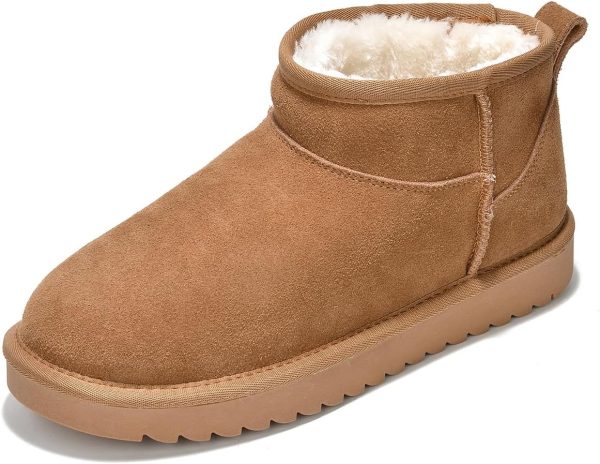 Genuine Suede Ankle Boots for Women - Water Resistant Winter Boots for Women - Memory Foam Insole Trending Shoes for Women - Comfortable Women's Ankle Boots (Hippy)