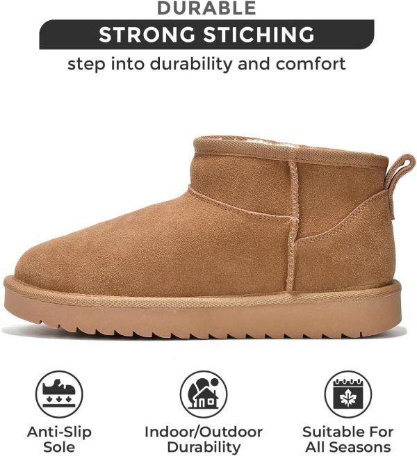 Genuine Suede Ankle Boots for Women - Water Resistant Winter Boots for Women - Memory Foam Insole Trending Shoes for Women - Comfortable Women's Ankle Boots (Hippy) - Image 2