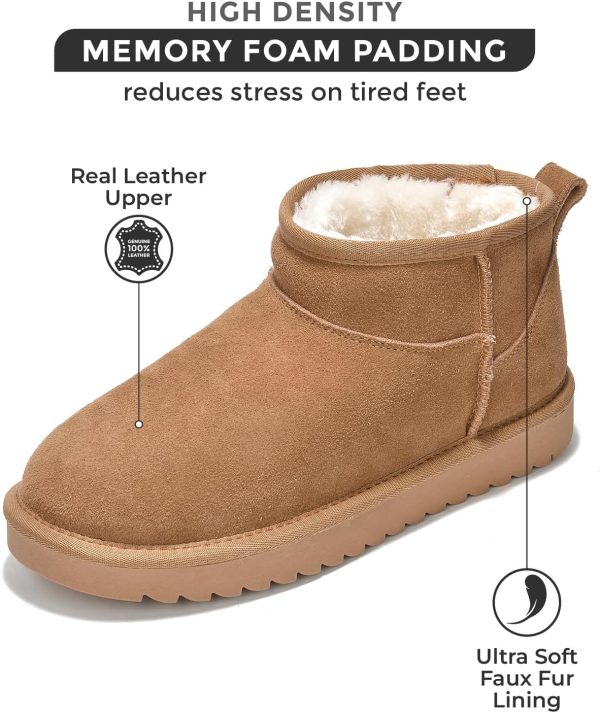 Genuine Suede Ankle Boots for Women - Water Resistant Winter Boots for Women - Memory Foam Insole Trending Shoes for Women - Comfortable Women's Ankle Boots (Hippy) - Image 3