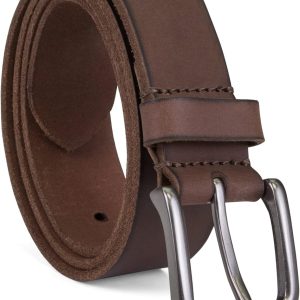 Men's 35mm Classic Buckle Leather Belt for Jeans